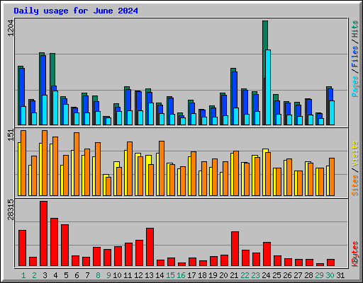 Daily usage for June 2024