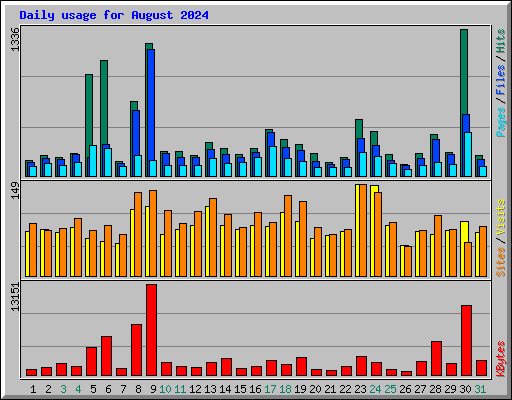 Daily usage for August 2024