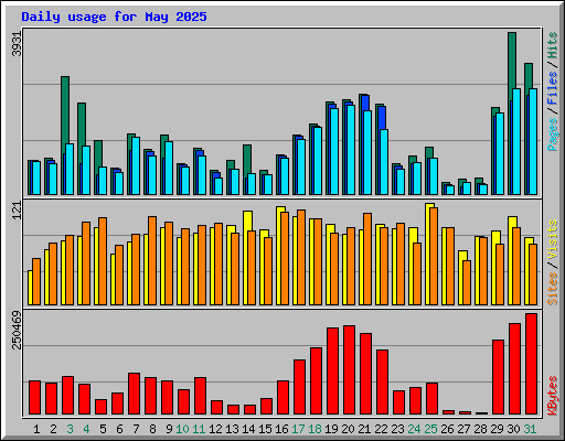 Daily usage for May 2025
